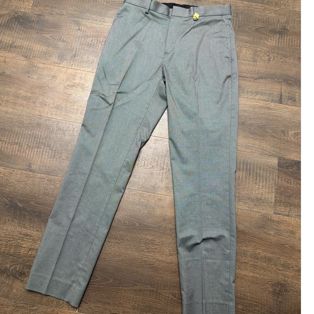 Banana Republic Mens 30x32 Gray Slim Fit Dress Pants Flat Front Trousers - Picture 1 of 4